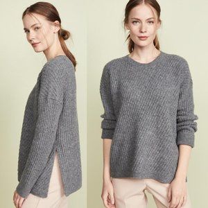 Vince Side Slit Ribbed Asymmetric Sweater